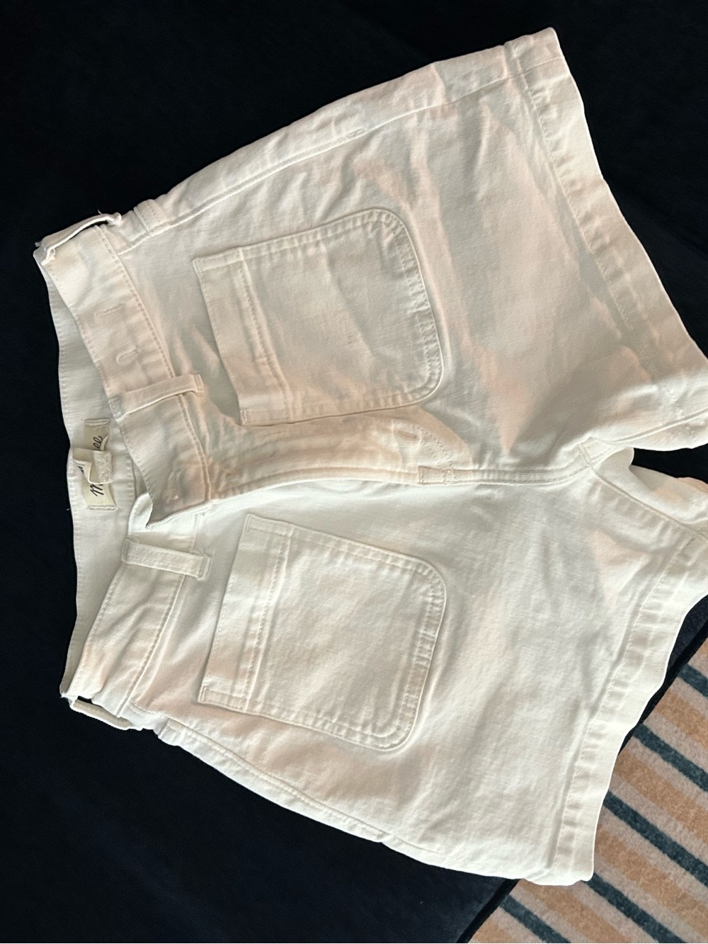 Madewell White High-Rise Denim Shorts